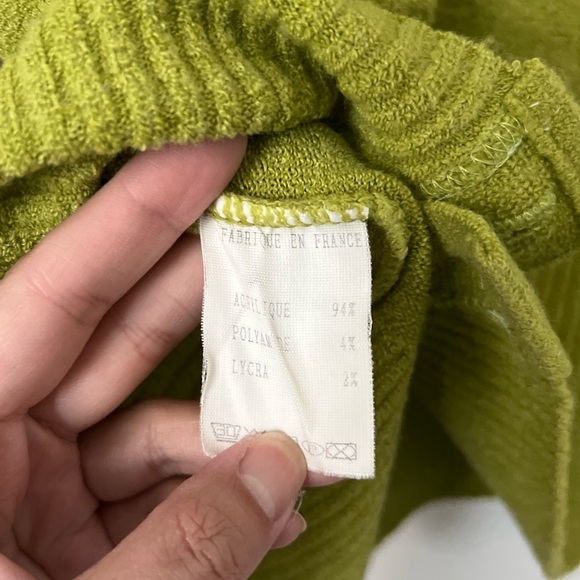 TARA JARMON Yellow Green Crop Sweater Cardigan - Picture 7 of 8